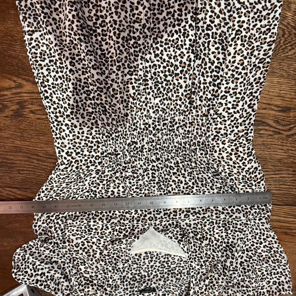 Talbots Leopard Print Ruffle Hem Midi Dress Womens 12 Classic Business Casual - Picture 5 of 10